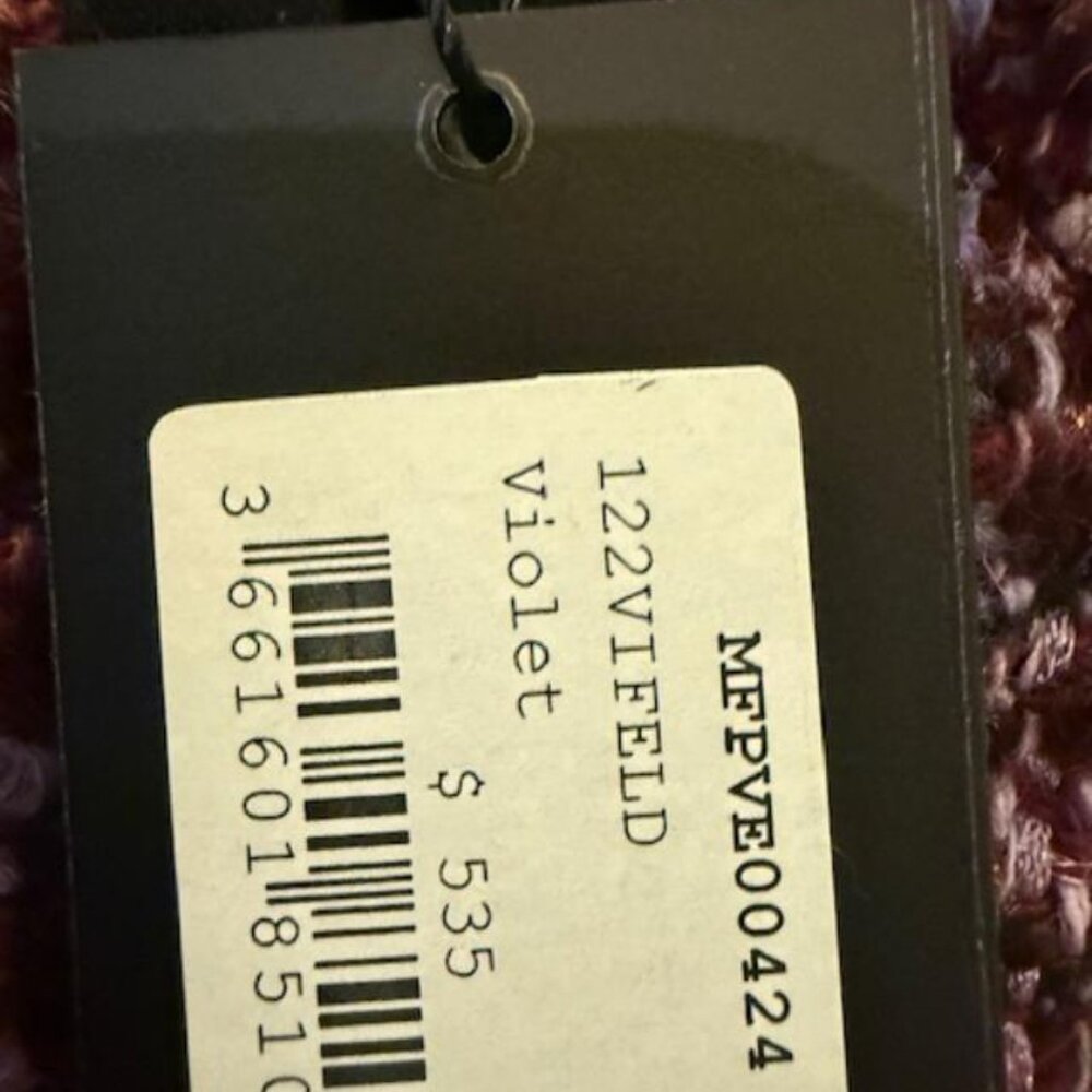 Maje Purple quilted tweed jacket NWT $535 Size 40 - Picture 5 of 8